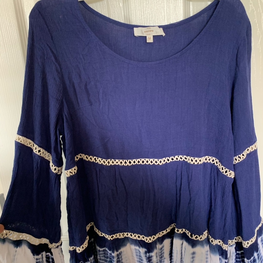Entro royal blue w/ bell sleeve top